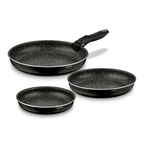 Zestaw 3 patelni z powłoką marmurową i odpinaną rączką Konighoffer Handy 20 cm 24 cm 28 cm