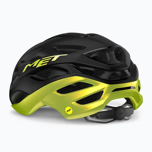 Kask rowerowy MET Estro Mips black/lime yellow metallic matt glossy