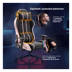 Fotel Diablo Chairs X-One 2.0 Small Akira Pink Gamingowy do 90kg Tkanina Czarno-Różowy