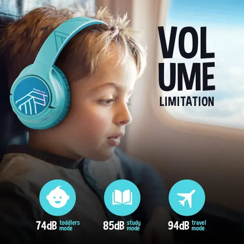 Słuchawki bezprzewodowe PowerLocus Bobo Nauszne Dla Dzieci Bluetooth 5.3 Niebieski
