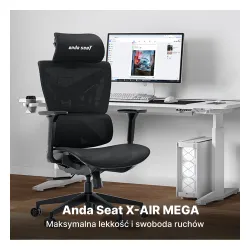 Fotel Anda Seat X-Air Mega XL Mesh Gamingowy do 120kg Tkanina Czarny