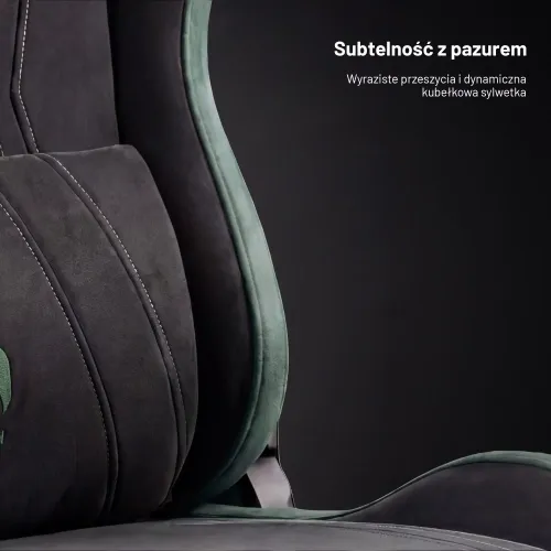 Fotel Diablo Chairs X-Horn 2.0 Normal Size Forest Green Gamingowy do 140kg Tkanina Czarno-Zielony