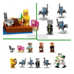 LEGO Minecraft 21596 Najazd przywoływaczy na wioskę, zestaw klocków 9+