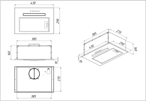 Okap Akpo WK-7 Micra LED Biały