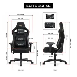 Fotel GAMVIS Elite 2.0 XL Basic Czarny (złote elementy)