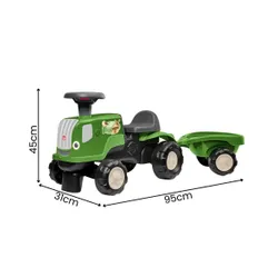 Falk Jeździk Traktor Z Przyczepą Birdy Farm Zielony 1-3 Lat