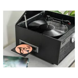 Gramofon Victrola Century Signature+ 6-in-1 VTA-830SB-BLK-INT Manualny Napęd paskowy Bluetooth CD Kaseta Czarny