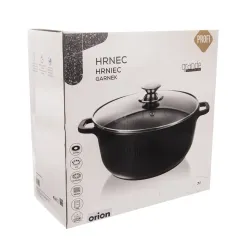Garnek aluminiowy z pokrywką GRANDE CZARNY 7 l