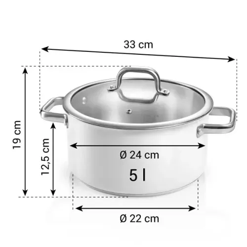 TESCOMA Delight 5 l - garnek ze stali nierdzewnej z pokrywką
