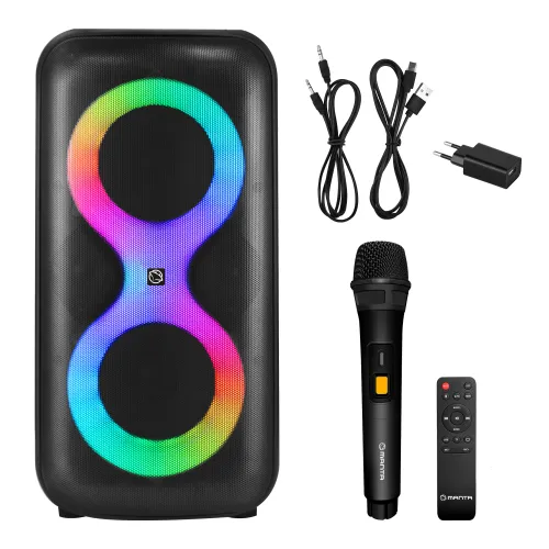 Power Audio Manta SPK0401B100 ERIS 100W Bluetooth Mikrofon Karaoke Czarny
