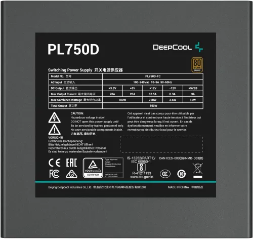 Zasilacz DEEPCOOL PL750D 750W 80 Plus Bronze