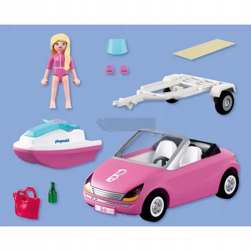 PLAYMOBIL x BARBIE 72123 Kabriolet ze skuterem, zestaw dla dzieci +4 lata