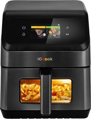 Air Fryer Frytkownica beztłuszczowa ICOOOK MFR-IC-01 Czarny 6.5l Wifi 15 automatycznych programów