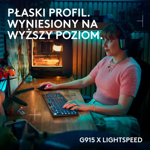 Klawiatura mechaniczna Logitech G915 X Lightspeed Tactile US INTL Czarny