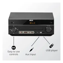 Wieża AKAI AM-301B Bluetooth Radio FM Czarny