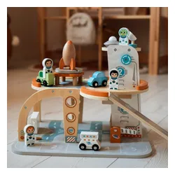 Tooky Toy Drewniany Kosmiczny Parking Stacja Kosmiczna