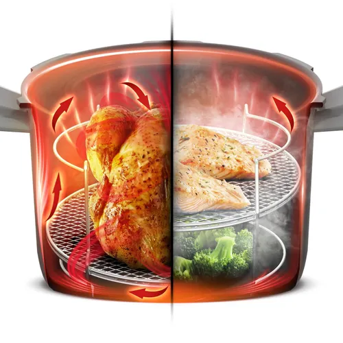 Multicooker TEFAL Cook4me Touch Pro CY94X1F1 (Wi-Fi) z pokrywą do zapiekania Extra Crisp dającą funkcjonalność AirFryera