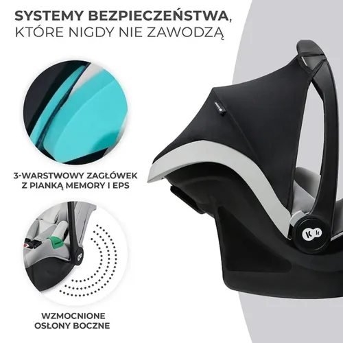 Fotelik samochodowy KINDERKRAFT Mink Pro I-Size z bazą 40-75 cm (0-13 kg) Szary