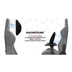 Fotel YUMISU 2050 Magnetic Jasnoszaro-czerwony