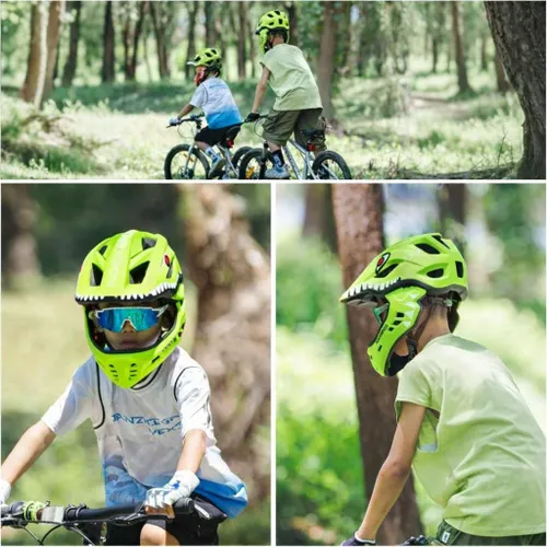 Kask rowerowy dziecięcy fullface szczękowy 2w1 odpinana szczęka rozmiar S
