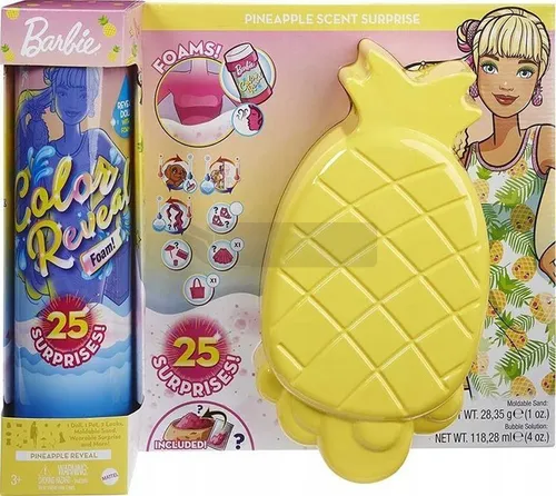 Lalka Barbie Piana Niespodzianka Color Reveal Ananas GTN17