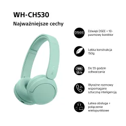 Słuchawki bezprzewodowe Sony WH-CH530 Nauszne Bluetooth 6.0 Zielony