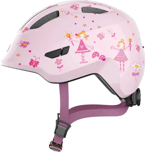 Kask rowerowy ABUS Smiley 3.0 LED Princess Różowy dla Dzieci (rozmiar M)