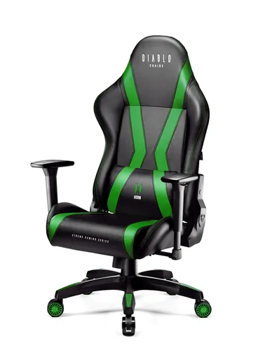 Fotel Diablo Chairs X-Horn 2.0 Normal Size Gamingowy do 160kg Skóra ECO Czarno-zielony