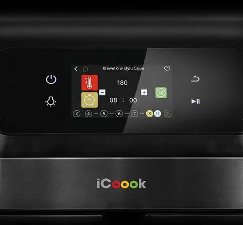 Air Fryer Frytkownica beztłuszczowa ICOOOK MFR-IC-01 Czarny 6.5l Wifi 15 automatycznych programów