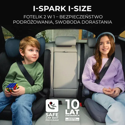 Fotelik samochodowy KINDERKRAFT I-Spark I-Size 2w1 100-150 cm (9-36 kg) Różowy