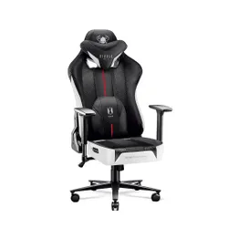 Fotel Diablo Chairs X-Player 2.0 Normal Size Gamingowy do 160kg Skóra ECO Tkanina Czarno-biały