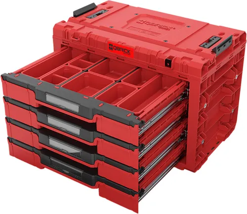 Skrzynka narzędziowa QBRICK System Prime Drawer 4 Toolbox Expert Red Ultra HD Custom