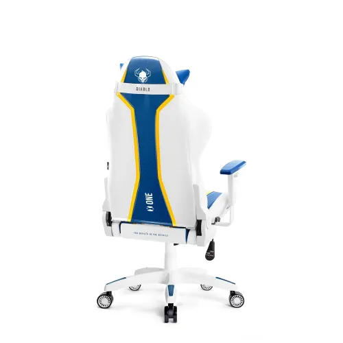 Fotel Diablo Chairs X-One 2.0 Small do 90kg Skóra ECO Biało-niebieski