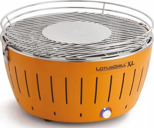 LotusGrill Kömür bahçe ızgarası XL 40 cm x 40 cm Turuncu + Kılıf