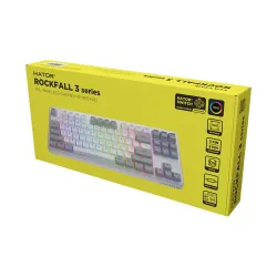 Klawiatura mechaniczna Hator Rockfall 3 Wireless Aurum Lemon Biało-Szary
