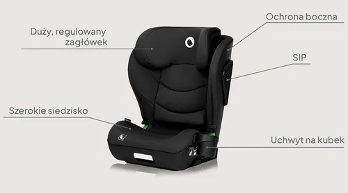 Fotelik samochodowy LIONELO Neal i-Size 100-150 cm (15-36 kg) Czarny