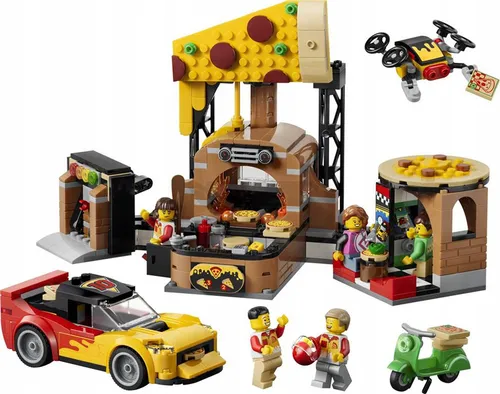 LEGO City 60496 Dostawa pizzy z pojazdami, zestaw klocków 6+