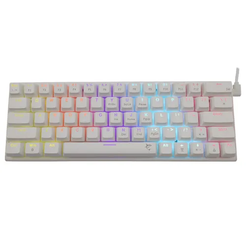 Klawiatura gamingowa White Shark Wakizashi Red przewodowa mechaniczna podświetlana biała