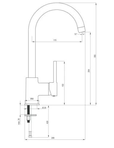 Bateria Deante Aster BCA 062M Chrom Mosiądz