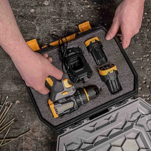 Wiertarko-wkrętarka udarowa BESTEN BE0002886 16,8V 50 Nm bezszczotkowa 2x 2.0Ah zestaw 70 akcesoriów