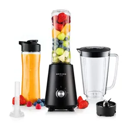 Blender kielichowy MOZANO M01 Czarny (Sportowy) + 2 bidony w komplecie