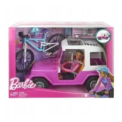 LALKA BARBIE MADE TO MOVE + AUTO JEEP + ROWER GÓRSKI duży zestaw do zabawy HKB06