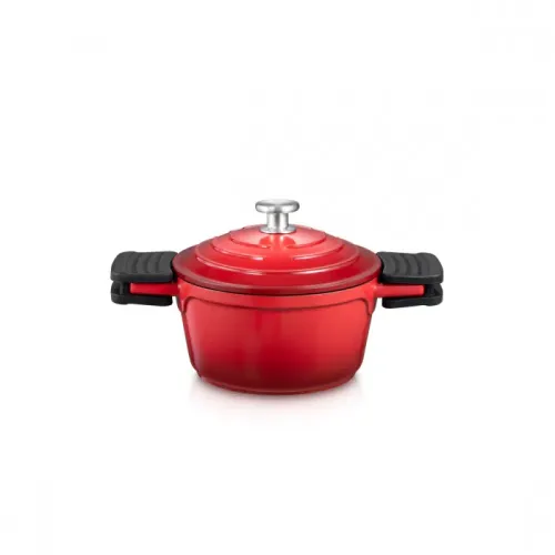 TESCOMA Bordeaux 1,5 l czerwony - garnek aluminiowy z pokrywką