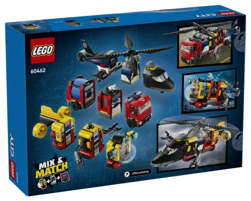 LEGO City 60462 Zestaw z helikopterem, wozem strażackim i łodzią podwodną