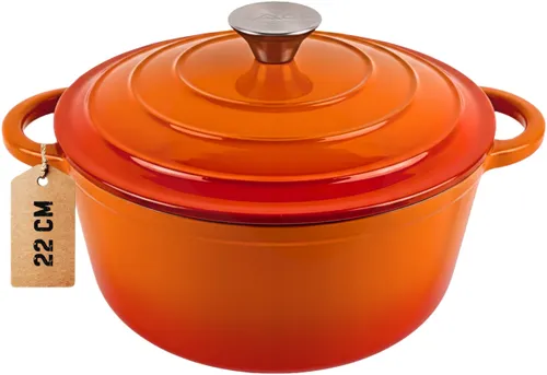 Garnek żeliwny HAGE DQ22 3L Pomarańczowy