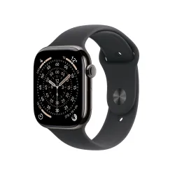 Apple Watch Series 11 GPS + Cellular 42mm Tytan Łupek Pasek sportowy Czarny S/M