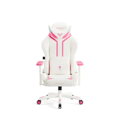Fotel Diablo Chairs X-Ray 2.0 Small do 90kg Skóra ECO Biało-różowy