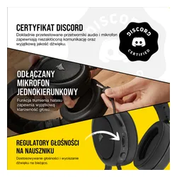 Słuchawki przewodowe z mikrofonem Corsair HS50 Pro Stereo Carbon CA-9011215-EU Nauszne Czarny