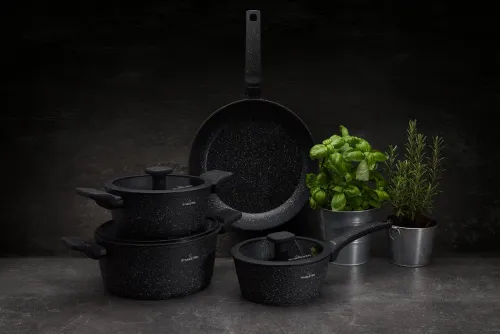 Garnek aluminiowy z pokrywką STARKE PRO CERES MARBLE 1,2 l