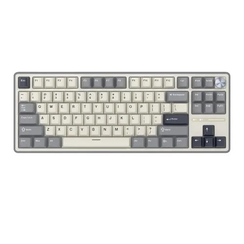 Klawiatura mechaniczna Royal Kludge RK-R87 Pro Half Grey Creamy Switch Biało-Szary